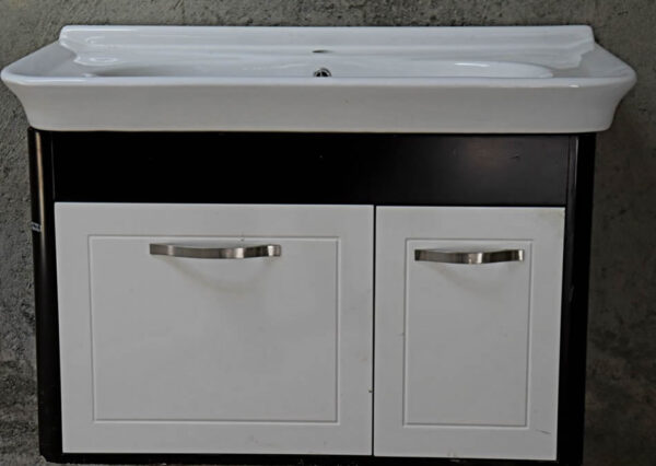 Pvc bathroom cabinet with ceramic sink